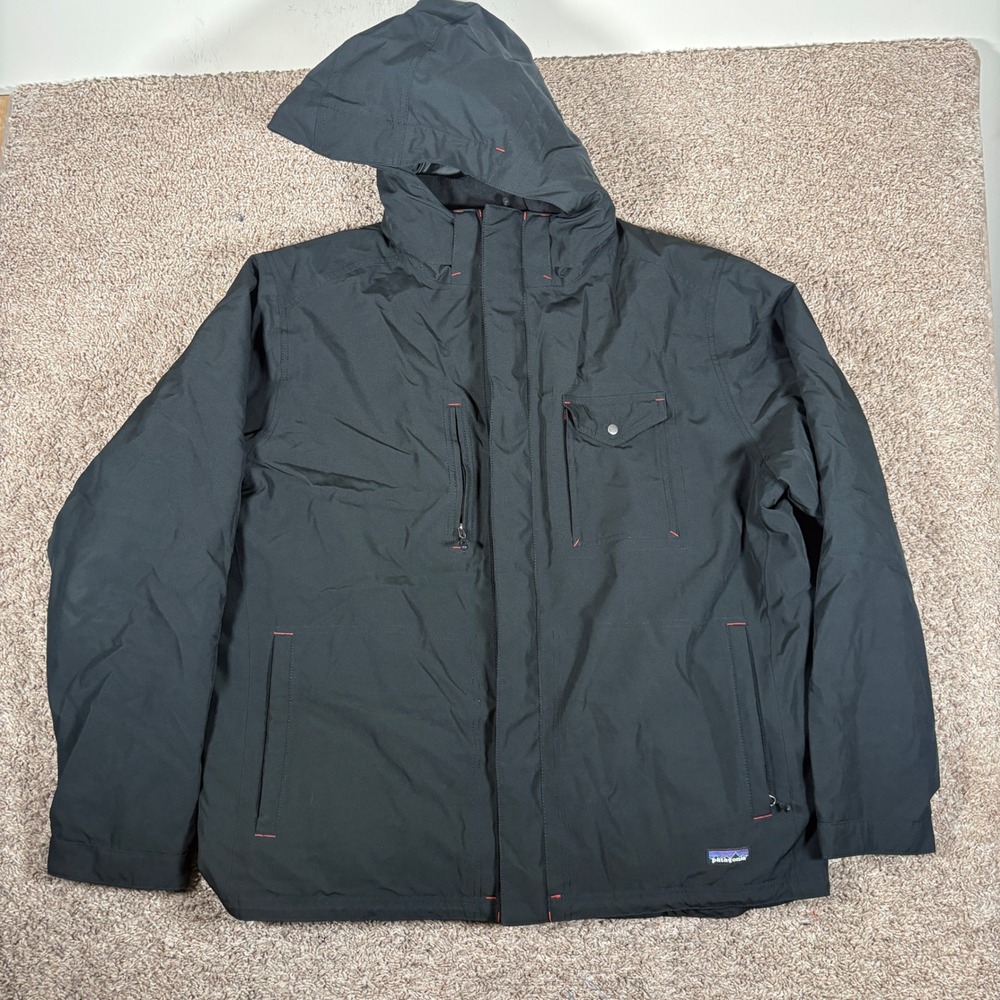 Patagonia Mens XXL Black H2No Goose Down Wanaka Hooded Parka Jacket 28471F0
